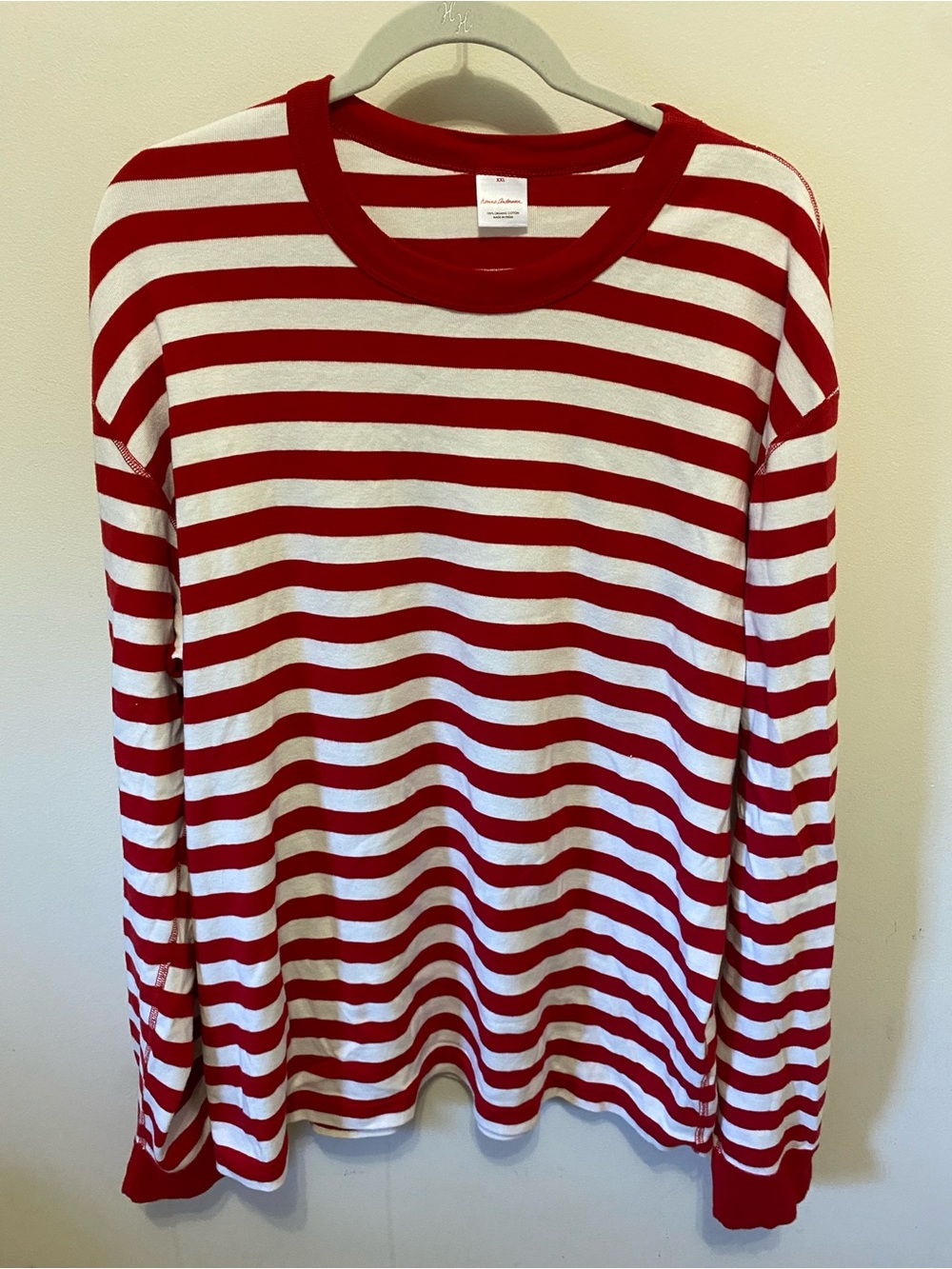 hanna andersson Men's XXL Red and White Striped Long-Sleeve Pajama set